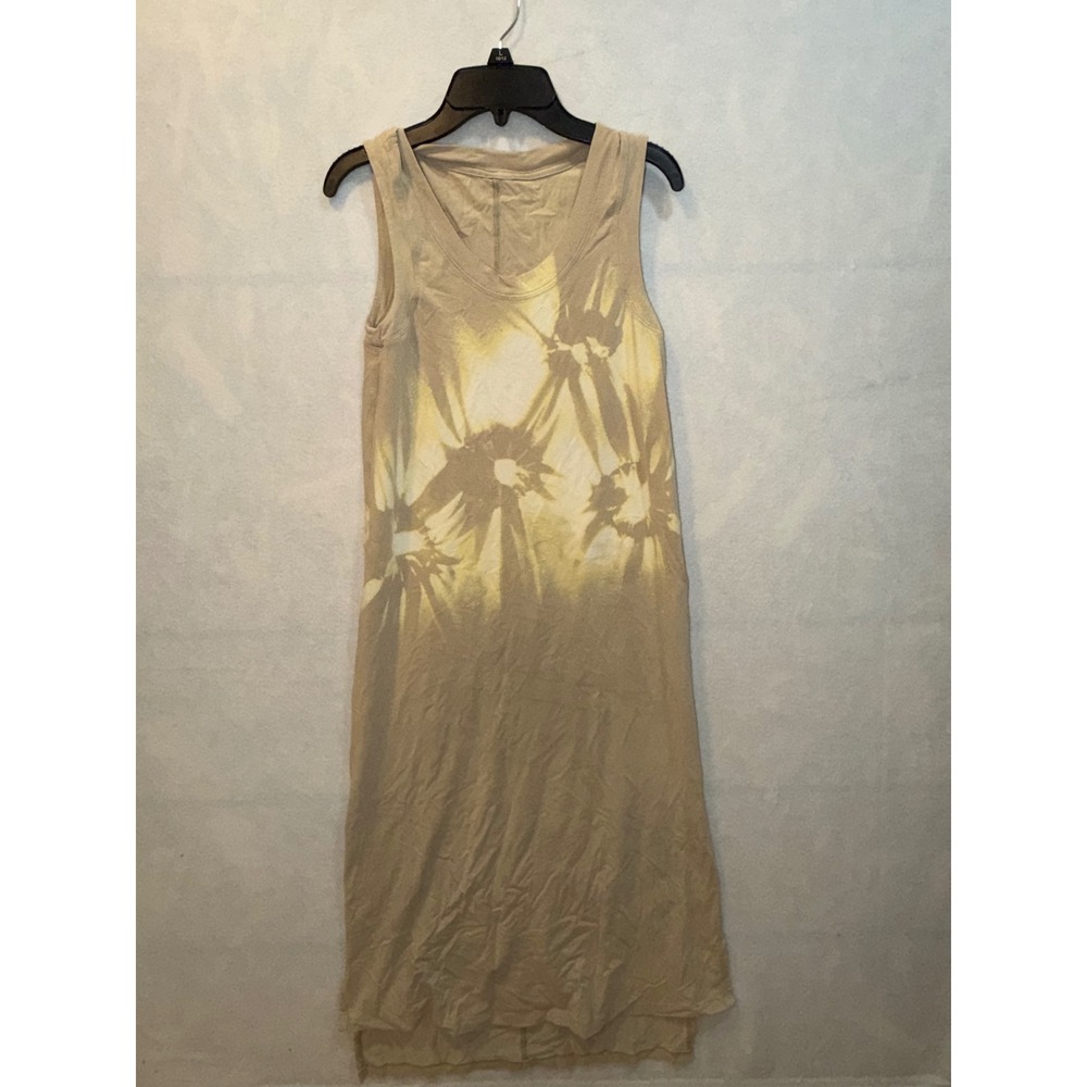 Lululemon Tan ‎ Bleached Sleeveless Midi Dress Side Slits Women's Small